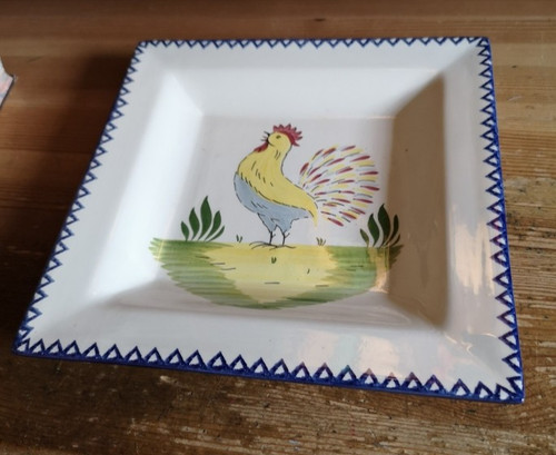 Plat carré faïence - plat,