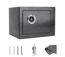 Coffre-fort de sécurité en acier avec clé 🔑 Compact & robuste