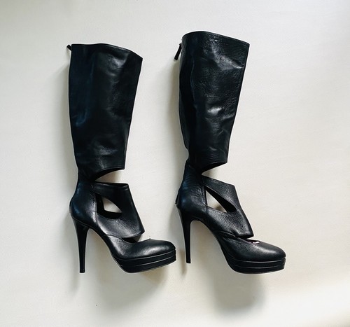 Bottes sexy cuir - ajouré, talon