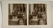 Religious scene, Pilate washes his hands, vintage print, ca.1890, stereo print