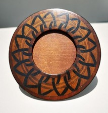 Porte photo rond en bois à poser ancien