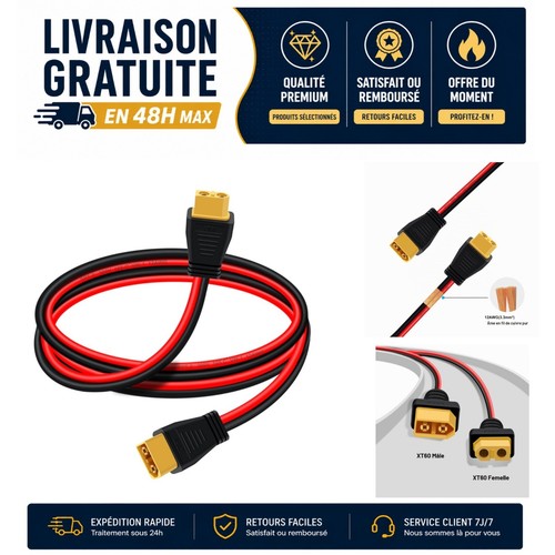 Rallonge câble solaire xt60 - rallonge,