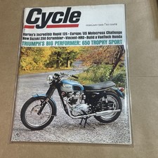CYCLE FEB 68 Suz TM250 H-D 125 Rapido Tri TR6R 650 Van Tech Honda 90 Vincent-HRD