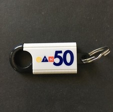 Vintage Keychain UPN 50 TV STATION Key Ring Clip On Fob UNITED PARAMOUNT NETWORK