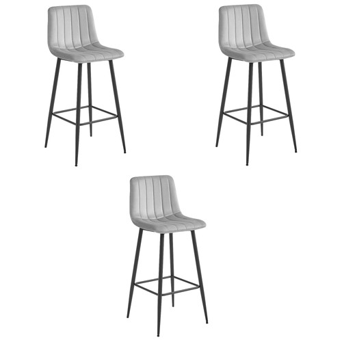 Tabouret pozza velours gris - -,