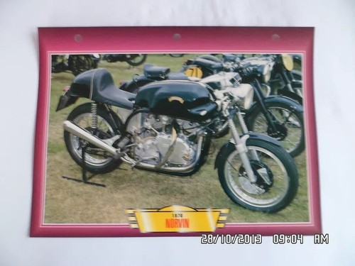 Carte fiche moto norvin 1970 - carte,