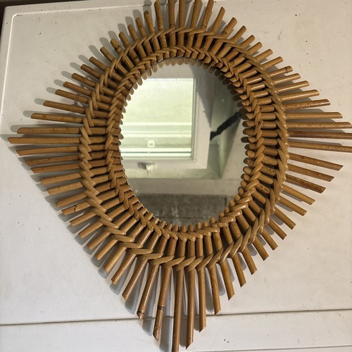 Miroir rotin vintage - , 1960