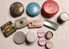 Lot de 14 petites boites anciennes Thème pharmacie. Toutes en photos recto/verso