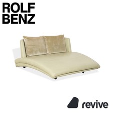 Rolf Benz 2800 Cuir Chaise Longue Pistache Beige Canapé Lit