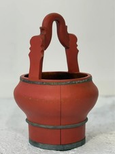 Seau à eau en Bois, laqué, rouge début XXéme