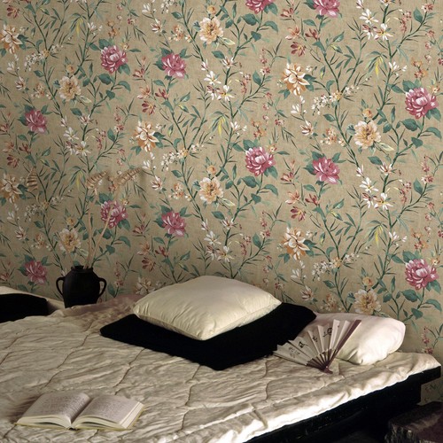 Papier peint floral japonais - papier,
