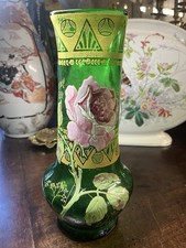 Vase Art Nouveau verre Vert