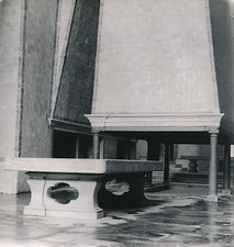 PORTUGAL c. 1950 - Table fireplace kitchens Monastery of Alcobaça - Div 10372