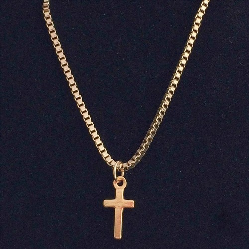 Plaqué rose croix collier - plaqué,