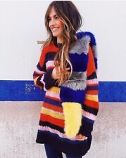 Zara Oversize Mohair Rayé Pull Sweat Extra-Large Laine Pull Rayures