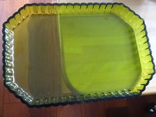 SAINT LOUIS ANTIQUE CRYSTAL LIQUEUR SERVING TRAY COLOR GREEN 1920