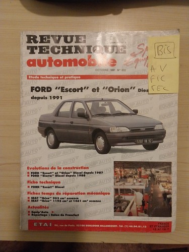 Revue technique ford escort - technique,
