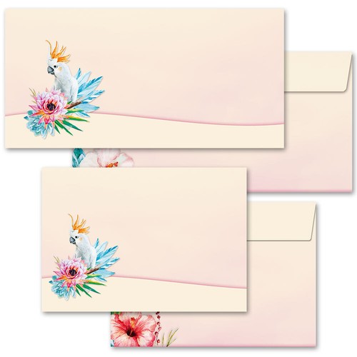 Enveloppes motifs cacatoès - enveloppes,