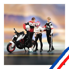 Kit Figurines résine 1/87 - HO  moto, motard, diorama, train miniature