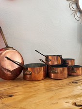 5 Pans And 1 Frying Pan Copper Metals Open Vesoul Art And Kitchen & Villedieu