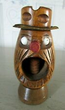 Antique Wooden Nutcracker Folk Art Head with Hat Height 13cm