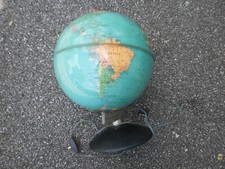 1969 Earth Globe Barn Bateliere World Map - 1:50,000,000 Antique 