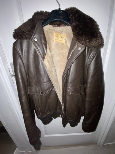 Blouson bombardier cuir marron - blouson,
