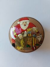 Antique Santa Claus Decor Painted Enamel Box 