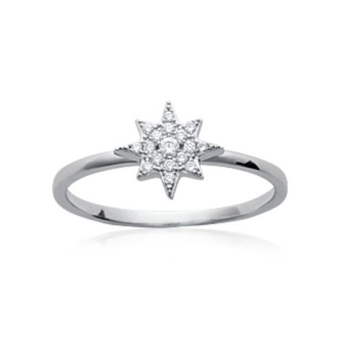 Bague soleil serti femme - ,