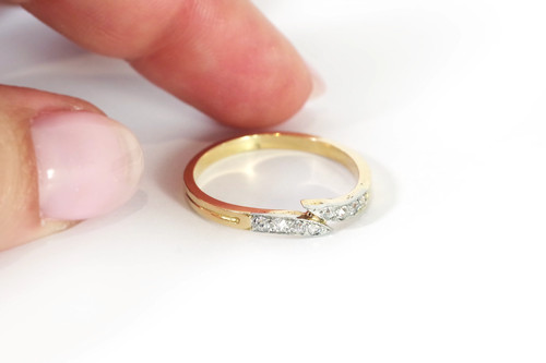 Alliance lignes diamants or - lignes,