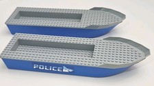 LEGO CITY Police Boat Hull Unitary 41 x 12 x 5 Lot - 2 Blue Patrol Ships 60277
