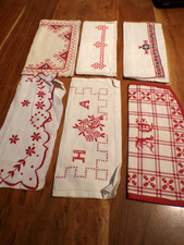 Linge ancien  Lot de 6 Porte