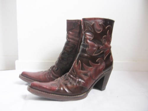 Bottines parchwork cuir - en,