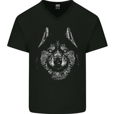 Un T-Shirt En Coton Pour Homme À Col En V Husky Sibérien