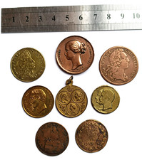 lot 8 médailles anciennes jetons cuivre XIXe antique french medals tokens France