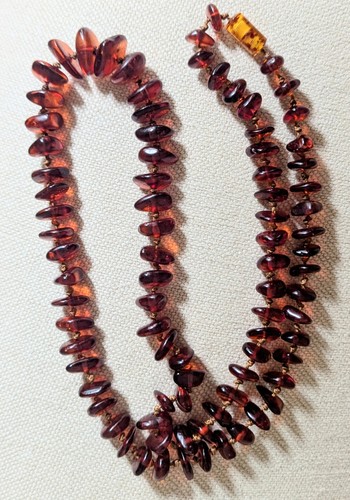 Collier ambre ancien - collier,