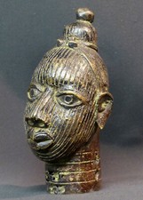 A2 Art Africain Tête bronze ancienne ifé Nigéria 590g16cm beauté féminine déco