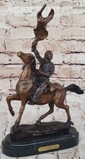 Buffalo Signal Par Frederic Remington 100% Bronze Sculpture Statue Western Decor