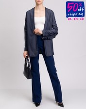 RRP€140 MDM MADEMOISELLE DU MONDE Jacket IT42 US6 UK10 M Ruffle Open Front