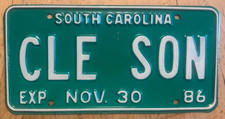 SOUTH CAROLINA VANITY LICENSE