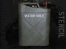 POCHOIR STENCIL MARQUAGE JERRYCAN JERRICAN WATER 3 jeep willys dodge us ww2