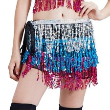 Jupe à Paillette Ceinture de Danse Écharpe de Hanche Orientale Foulard Frange...