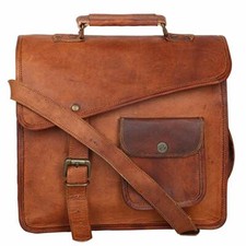 13 " Cuir Vintage Messager Épaule Hommes Cartable S Ordinateur École Mallette