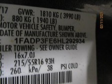 Used Right Headlight Assembly fits: 2017 Ford Focus halogen black headlamp bezel