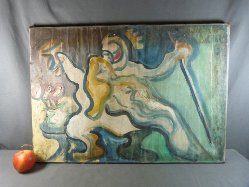 Tableau art naïf huile sur - tableau,