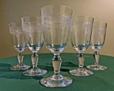 Lot de 5 verres en cristal fin Baccarat Saint-Louis - H : 12,1 cm