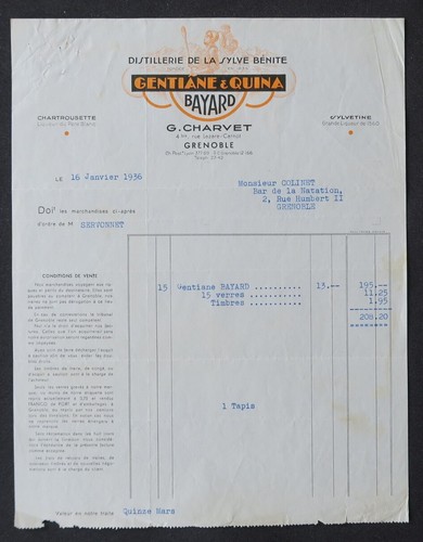 Facture grenoble 1936 - facture,