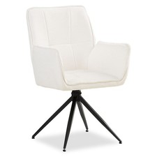 Chaise Salle à Manger Bureau Bistrot Fauteuil Design Blanc Pivotant Homestyle4u