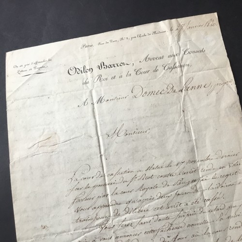 Lettre envoi 1820 - lettre,