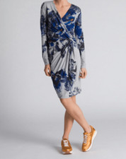 Belle Robe Desigual oton Gris Fleuri Bleu T.M NEUVE+ETIQUETTE